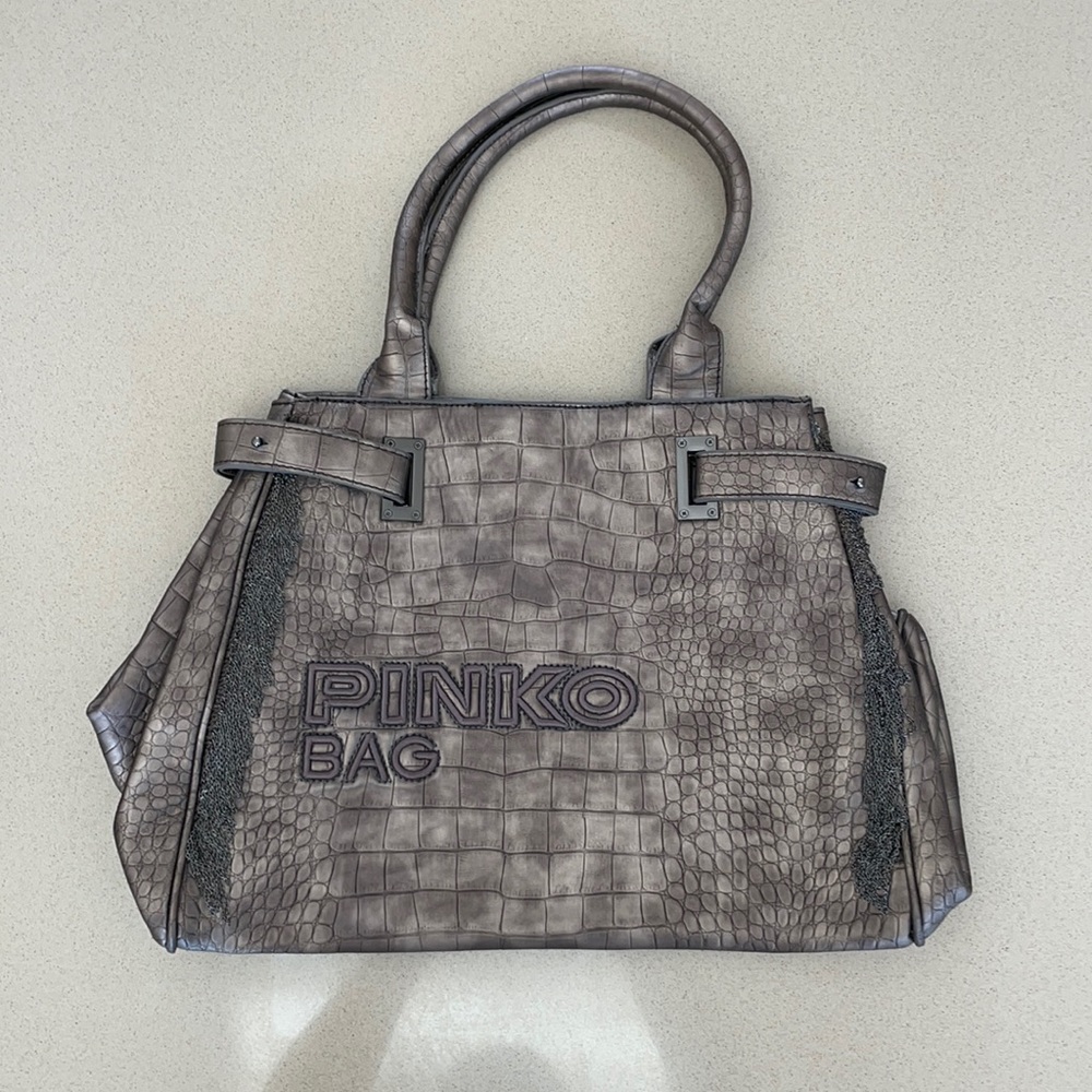 Faux croco bronze Pinko handbag